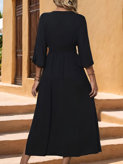 Kimono Sleeve Maxi Midi Dress