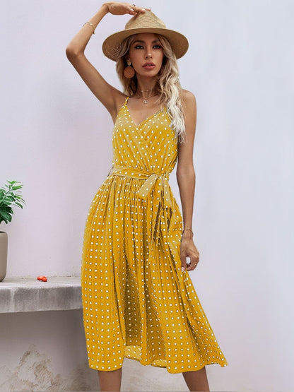 Polka Dot Print Midi Dress