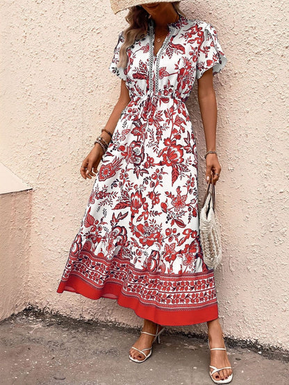 Floral Print Fit & Flare Midi Dress