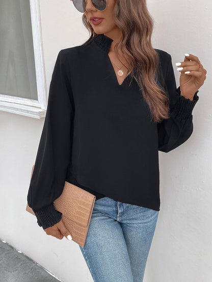 Women's Black Bishop Sleeves Top