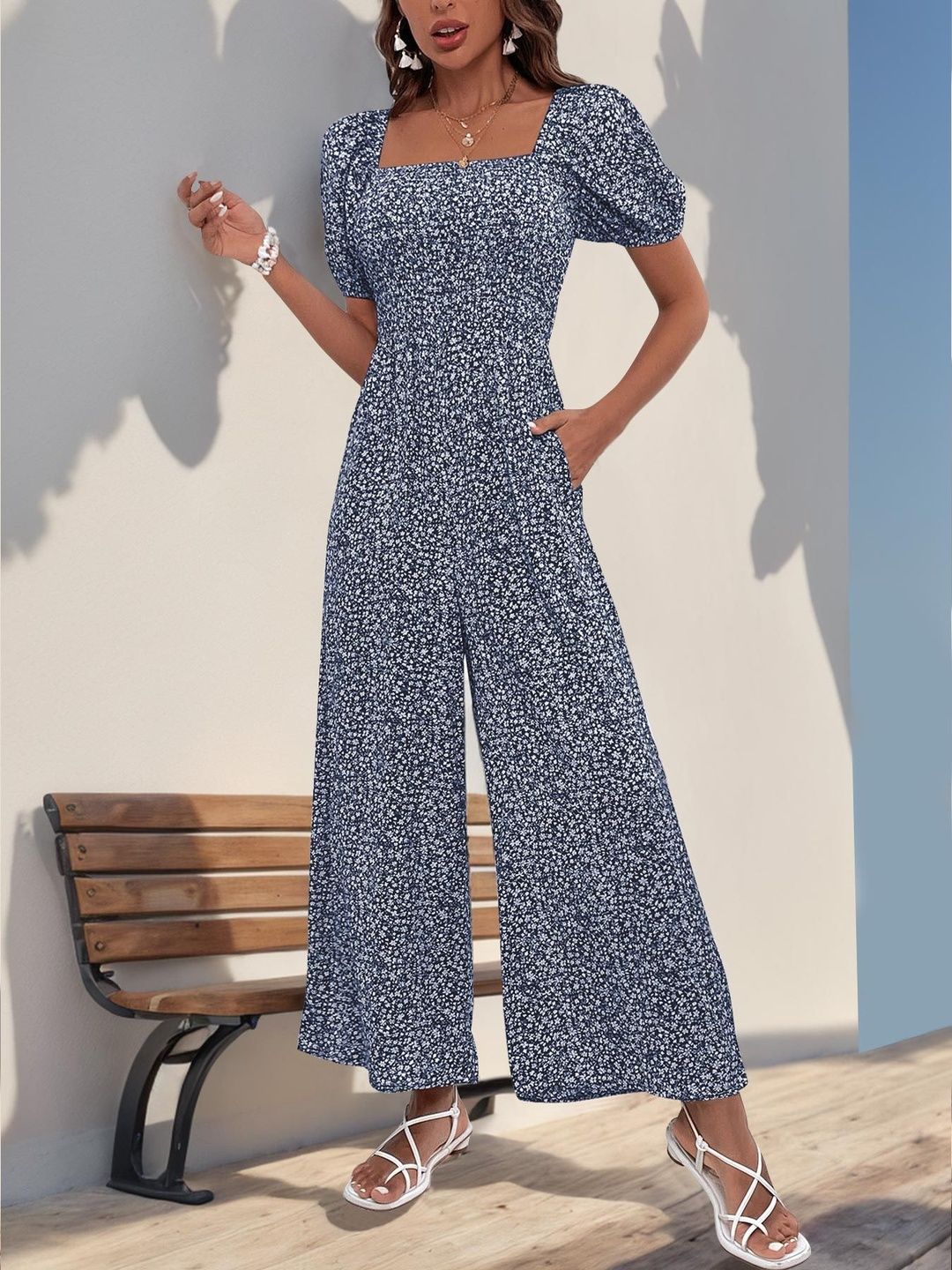 Printed Culotte Jumpsuit