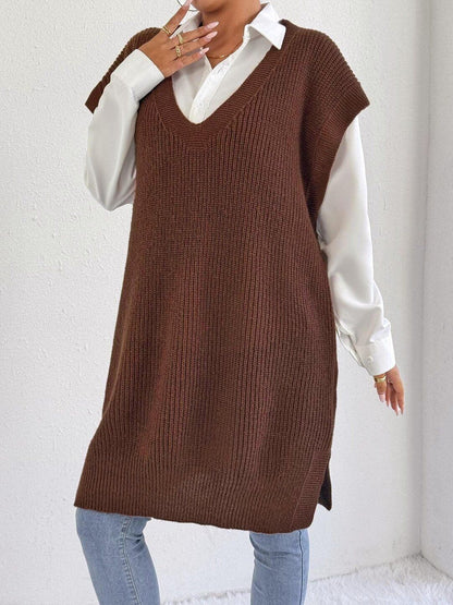 Women Ribbed Sweater Vest