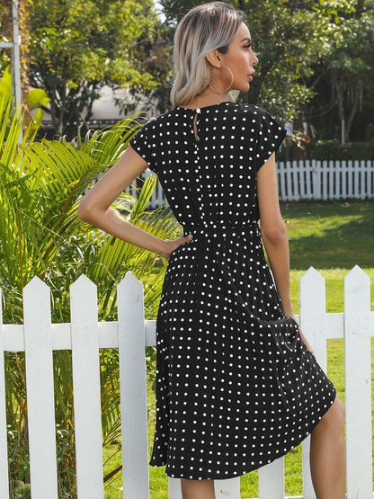 NOWI Polka Dot Print Fit & Flare Midi Dress