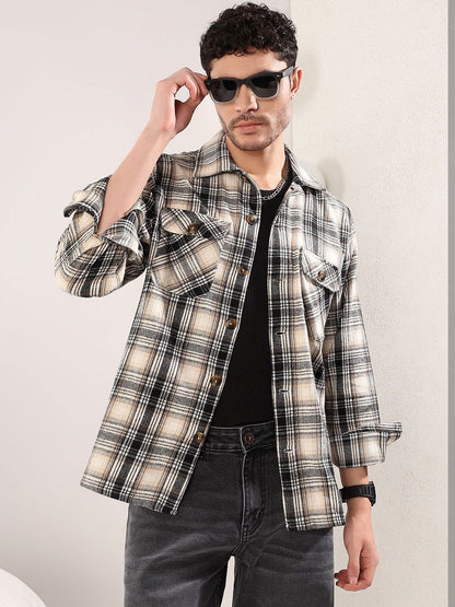 Men Tartan Checks Checked Casual Shirt