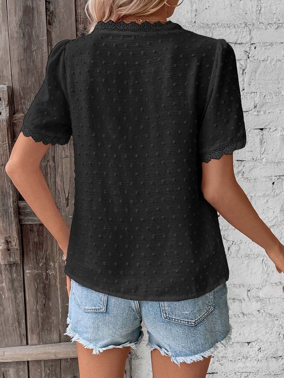 Women's Black Top Blend Printed Regular Fit