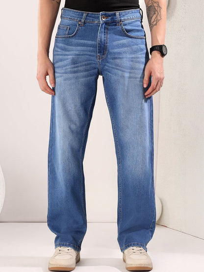 Men Regular Fit Mid-Rise Light Fade Jeans