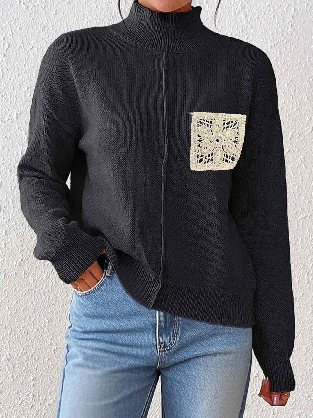 Women Pullover with Embroidered Detail