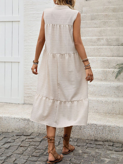 Ruffled A-Line Midi Dress