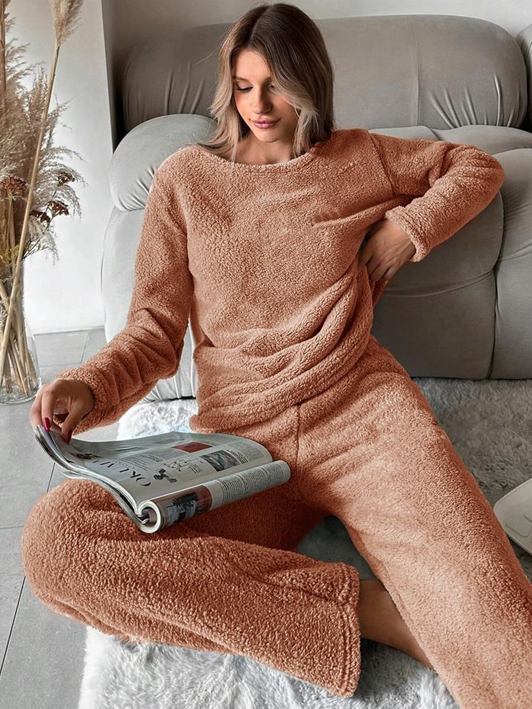 NOWI Round Neck Long Sleeves Night Suit