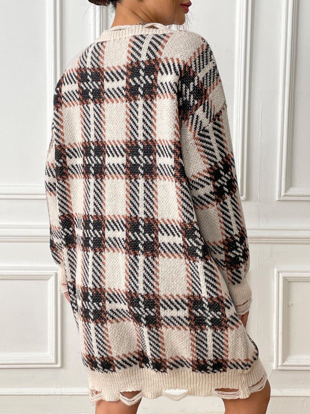 Women Checked Pullover