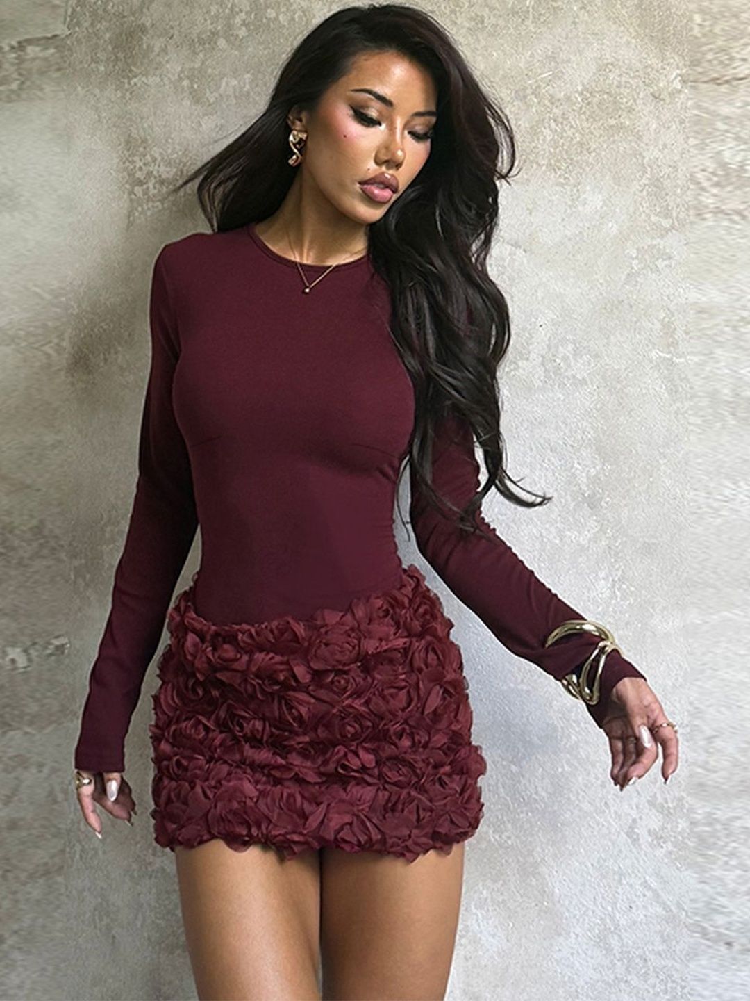 NOWI Ruffled Bodycon Mini Dress