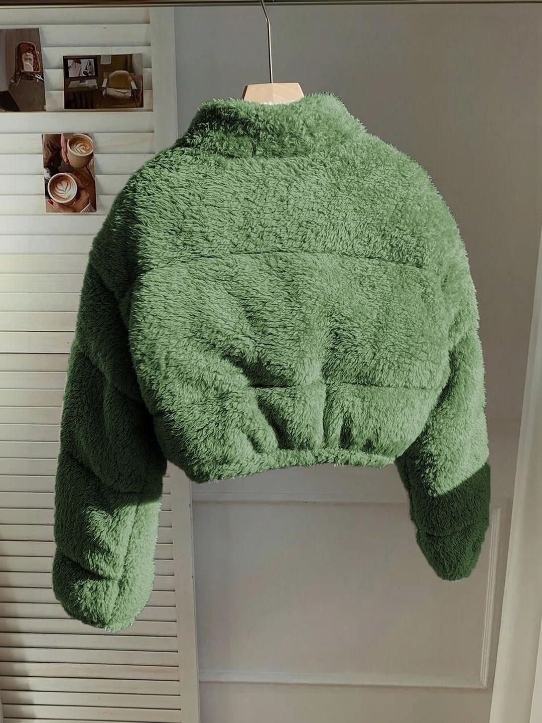 NOWI Women Woollen Crop Open Front Jacket