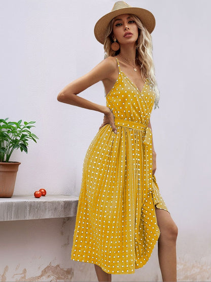 Polka Dot Print Midi Dress