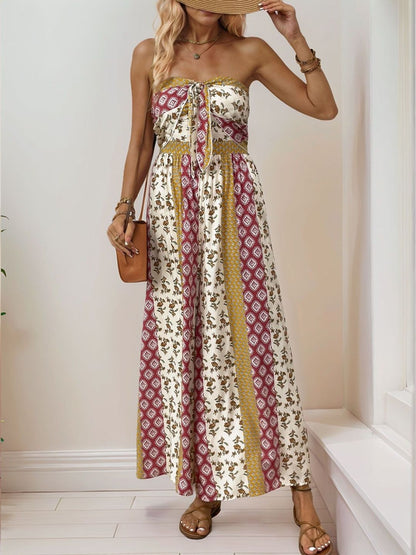 Strapless Printed Basic Jumpsuit