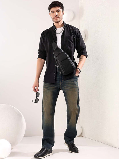 Men Straight Fit Mid-Rise Heavy Fade Jeans