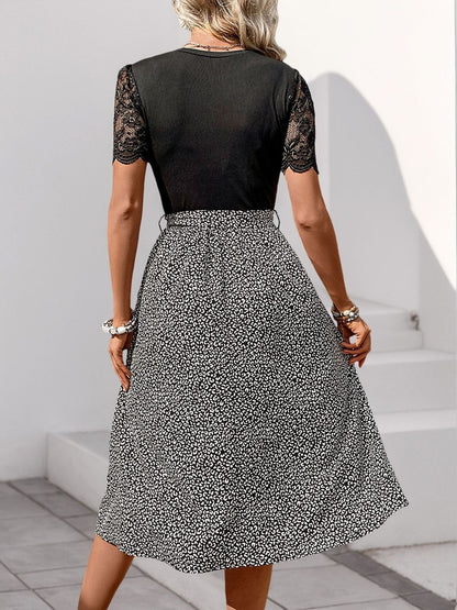 Print Fit & Flare Midi Dress