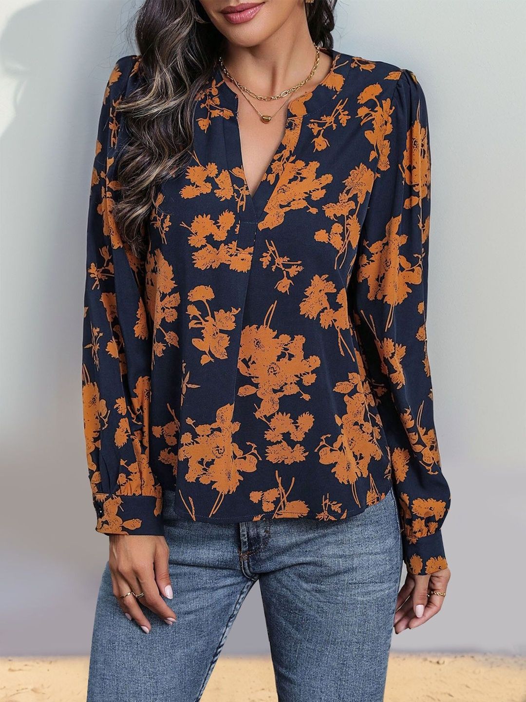 NOWI Floral Print Top - Nowi Korean Fashion