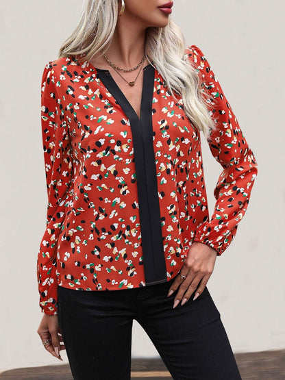 Print Top in Red - Nowi Korean Fashion