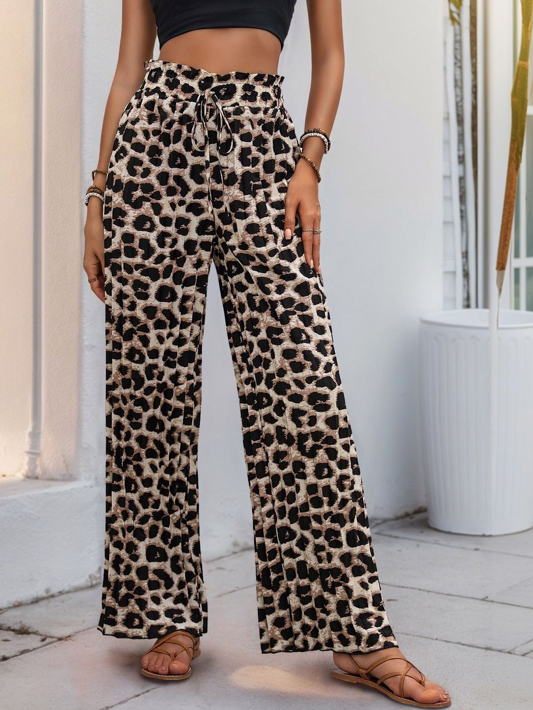 Women Animal Printed Non Iron Trousers