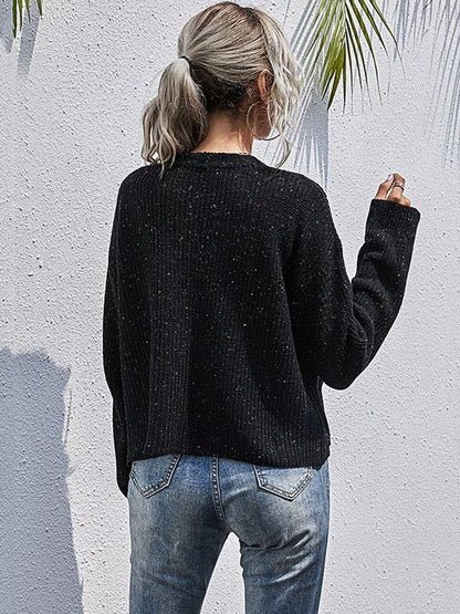 Women's Black Speckled Cardigan