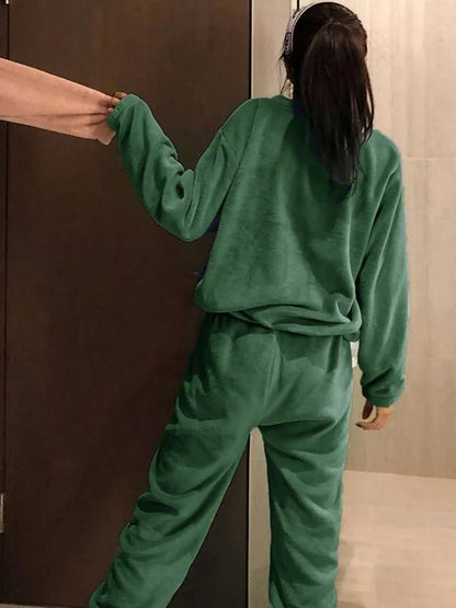 Round Neck Long Sleeves Night Suit