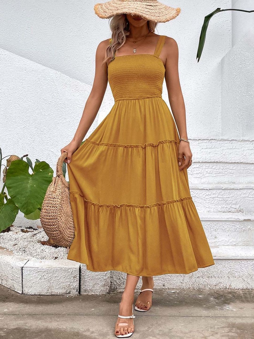 A-Line Midi Dress Style 61 - Nowi Korean Fashion
