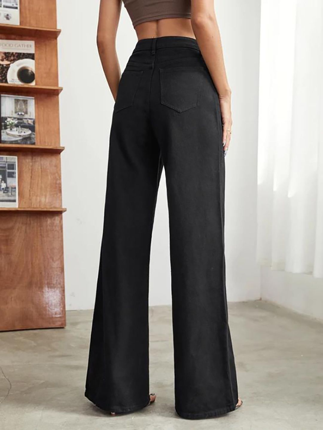 Women Wide leg Fit High-Rise Stretchable Jeans