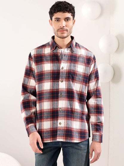 Men Tartan Checks Checked Casual Shirt