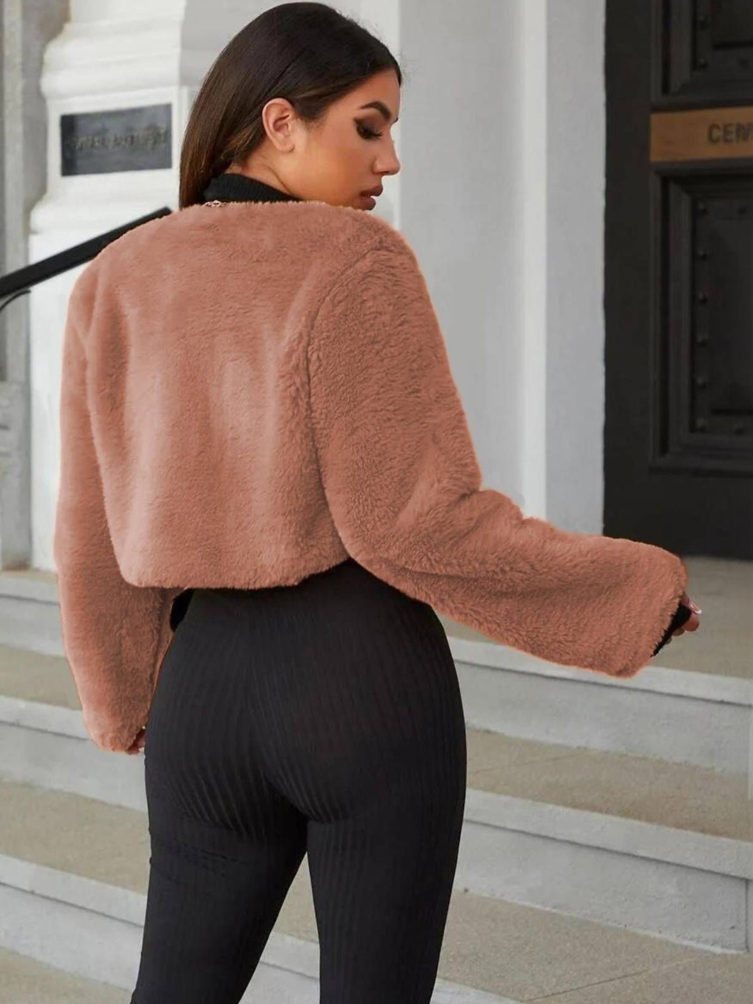 NOWI Women Crop Open Front Jacket