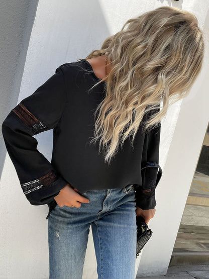 Women's Black Top Blend Printed Regular Fit