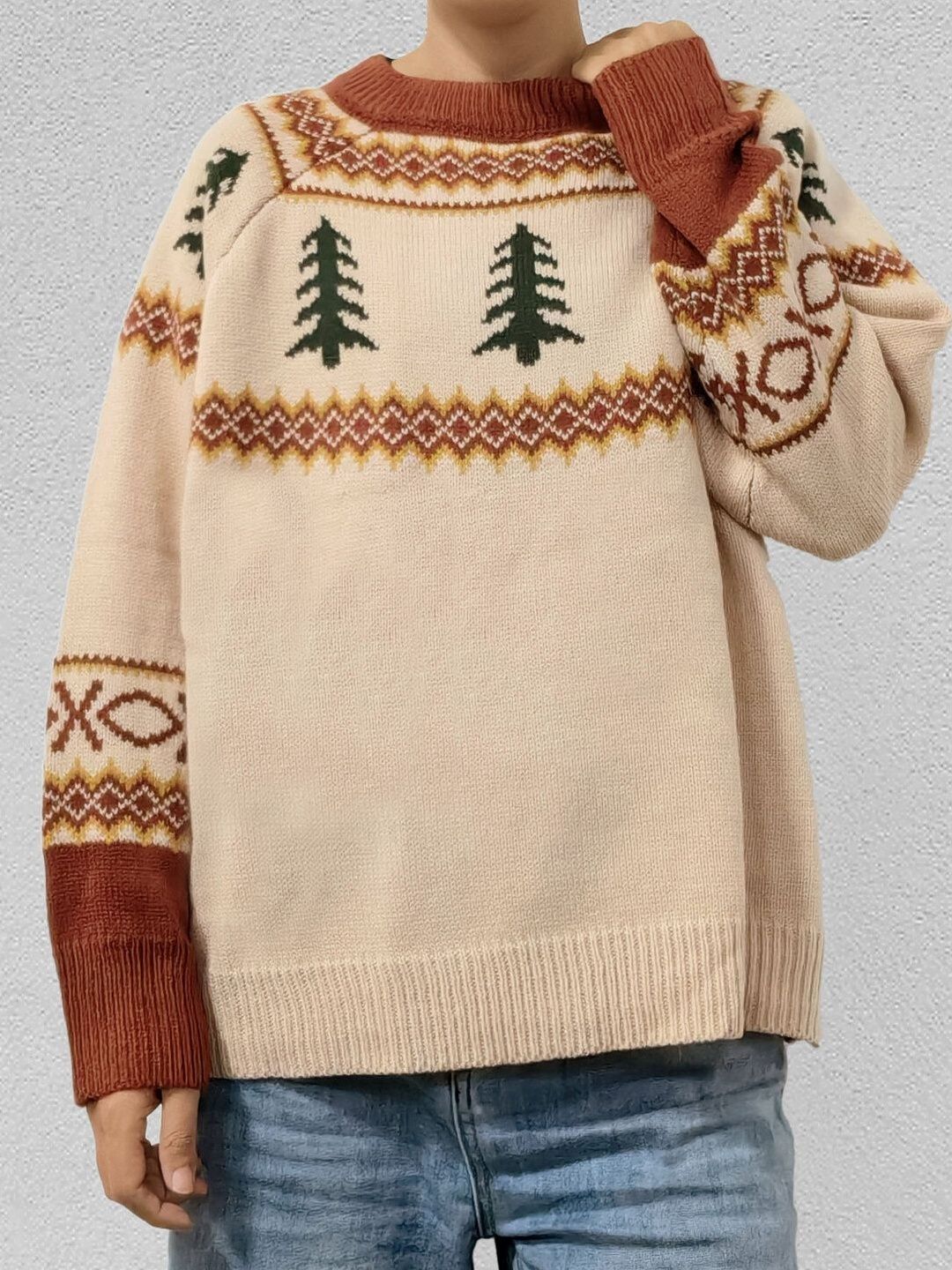 Women Fair Isle Printed Pullover