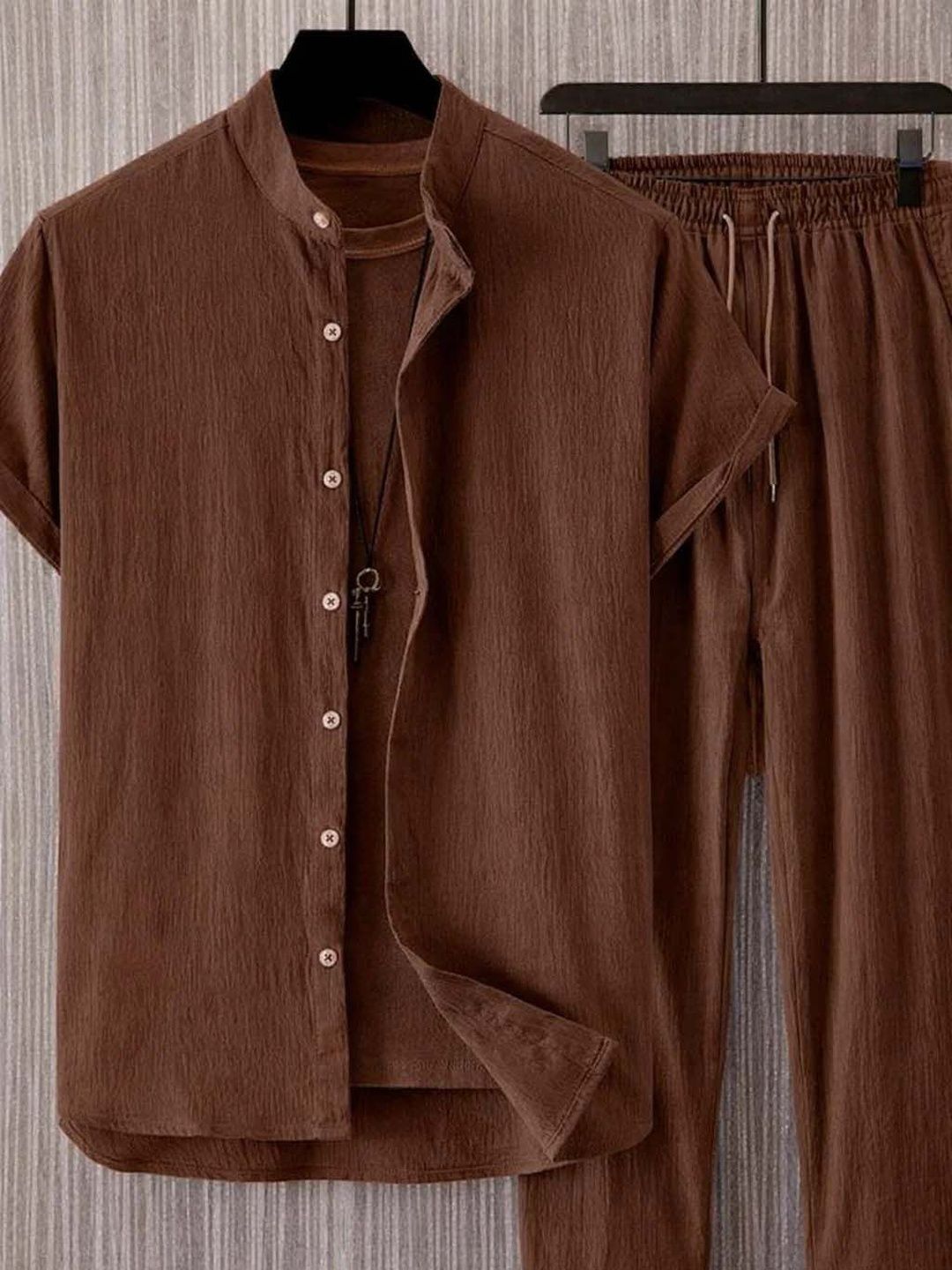 Shirt Collar Shirt With Trousers Co-Ords