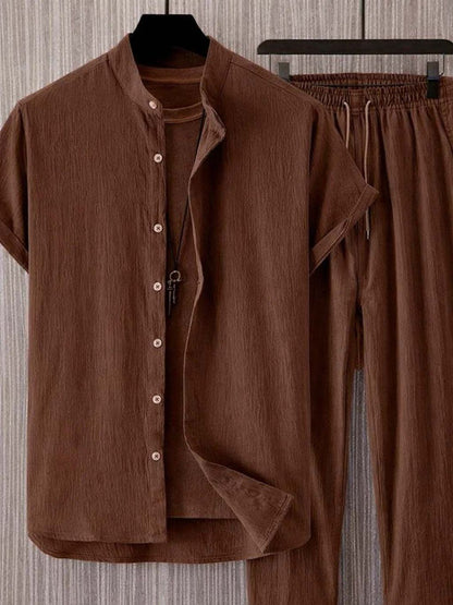 Shirt Collar Shirt With Trousers Co-Ords