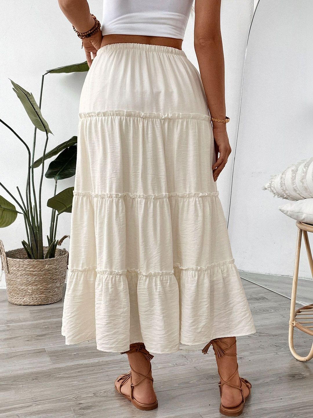 Tiered Flared Cotton Skirts
