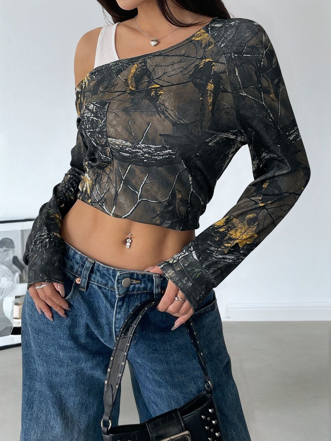 Women Camouflage Printed T-shirt