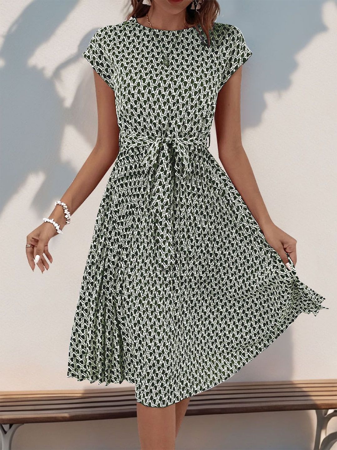 Print Fit & Flare Dress