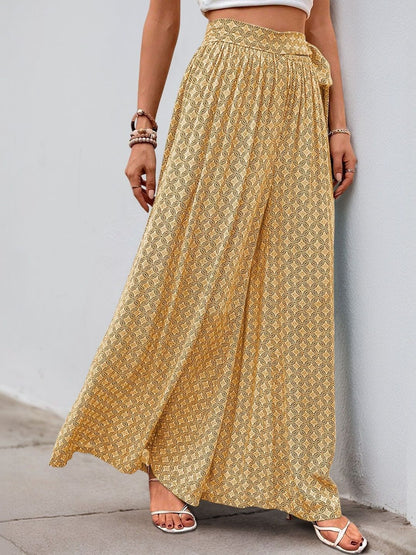 Women Printed High-Rise Non Iron Trousers