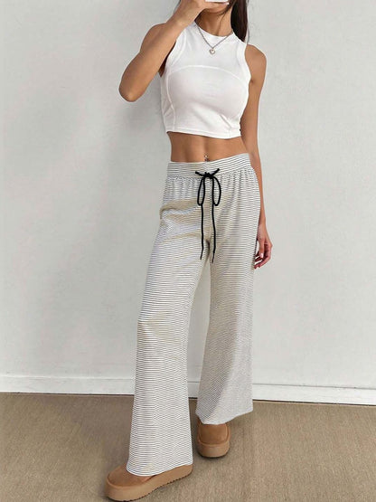 Striped Mid Rise Lounge Pants