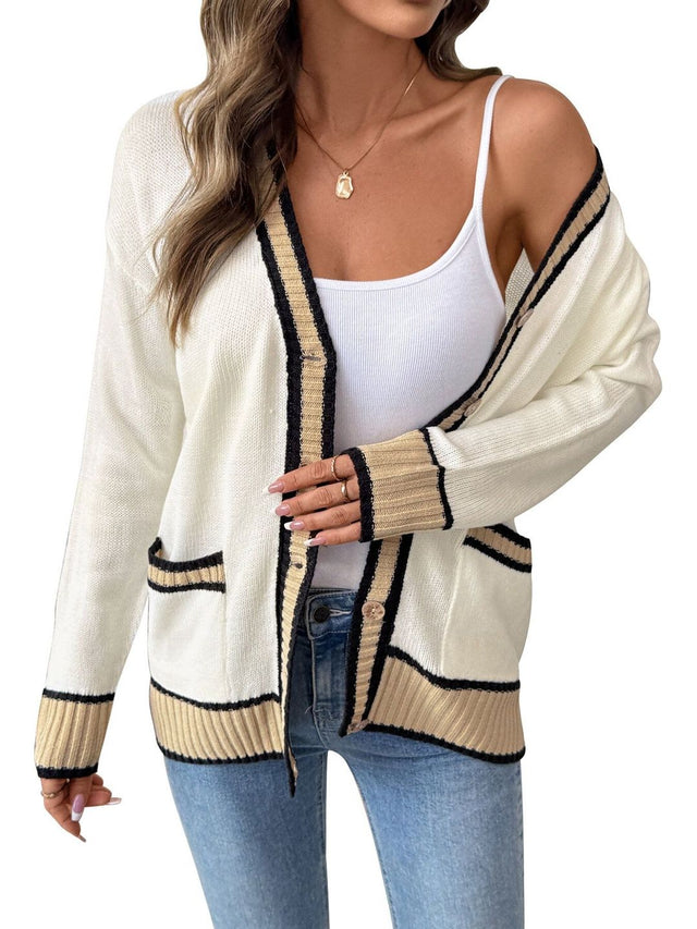 NOWI Colourblocked Cardigan - Nowi Korean Fashion