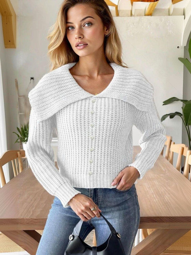 Ribbed in White acrylic - Nowi Korean Fashion