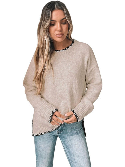 Pullover in Beige Style 362 - Nowi Korean Fashion