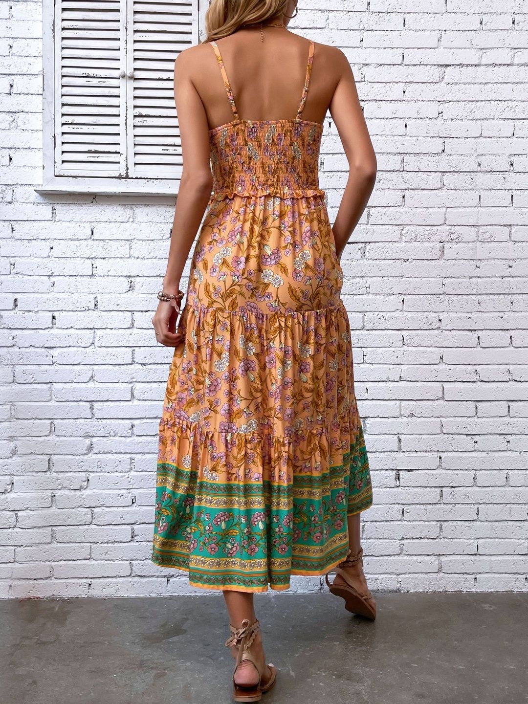 Floral Print Fit & Flare Midi Dress