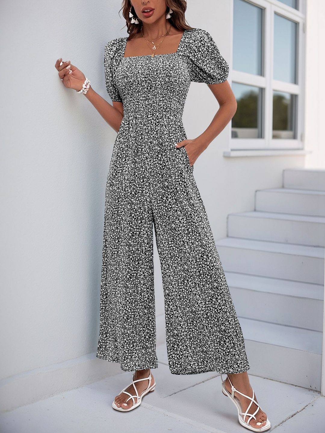 Printed Culotte Jumpsuit