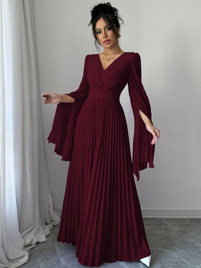 Flared Sleeve Maxi Dress