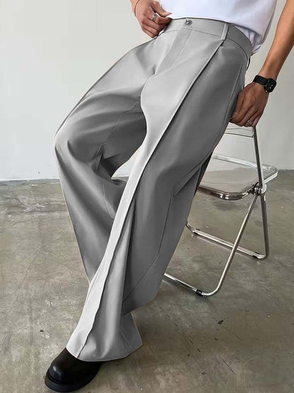 Men Wrinkle Free Pleated Trousers