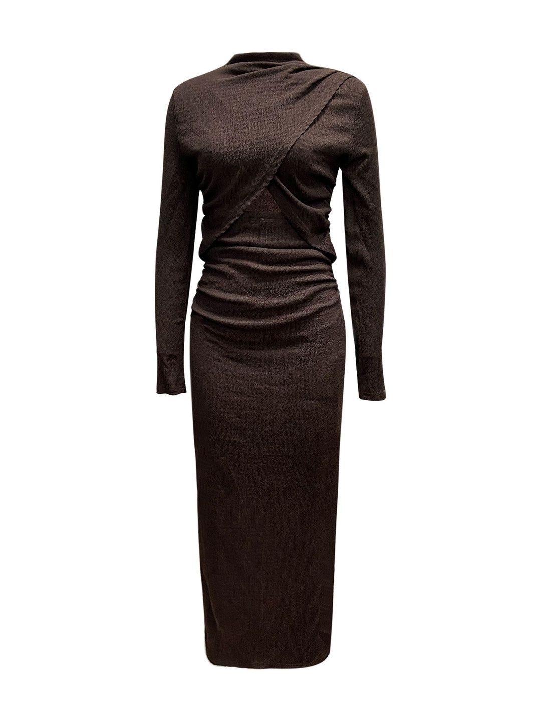 Women's Brown Bodycon Maxi Dress Blend Printed