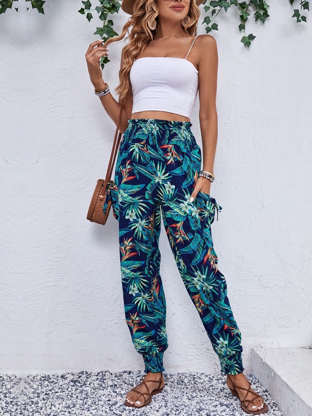 Women Floral Printed Loose Fit Non Iron Trousers
