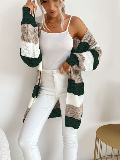 Women Striped Woollen Cardigan