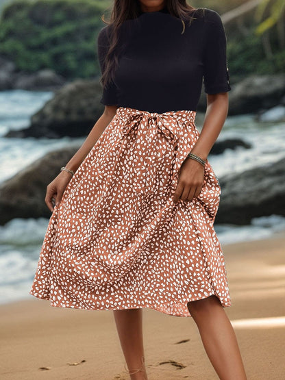 Print A-Line Midi Dress