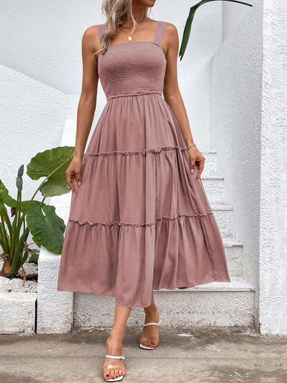 Women's Beige Nowi A-Line Midi Dress